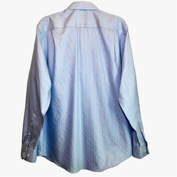 Banana Republic Non Iron Striped Dress Shirt in Blue/Yellow Men’s L/16-16 1/2 - Picture 4 of 6